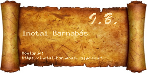 Inotai Barnabás névjegykártya
